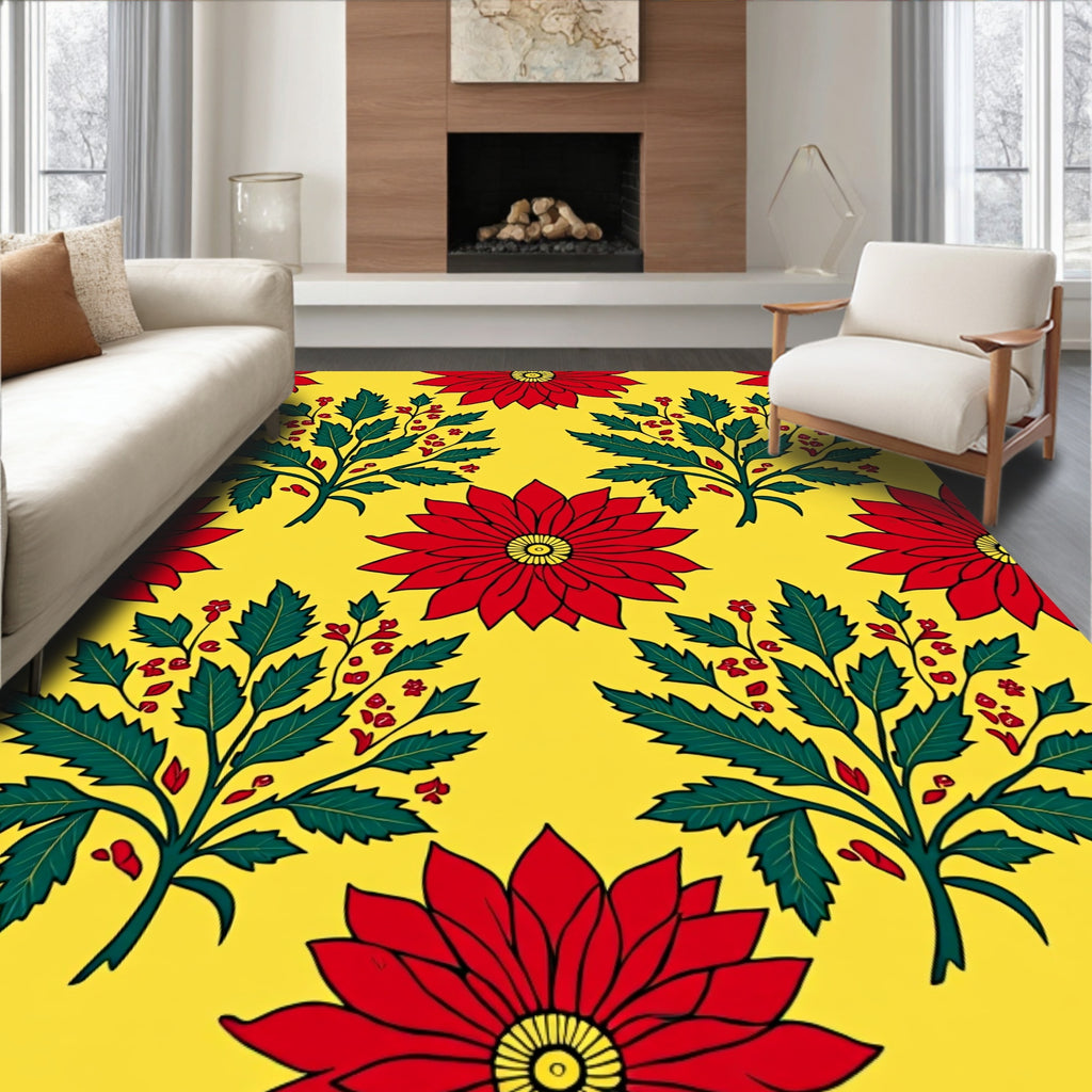 Scarlit Blooms Emerald Botanical Accent Rug