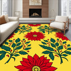 Scarlit Blooms Emerald Botanical Accent Rug