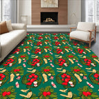 Festive Red Berry Wreath Holiday Rug