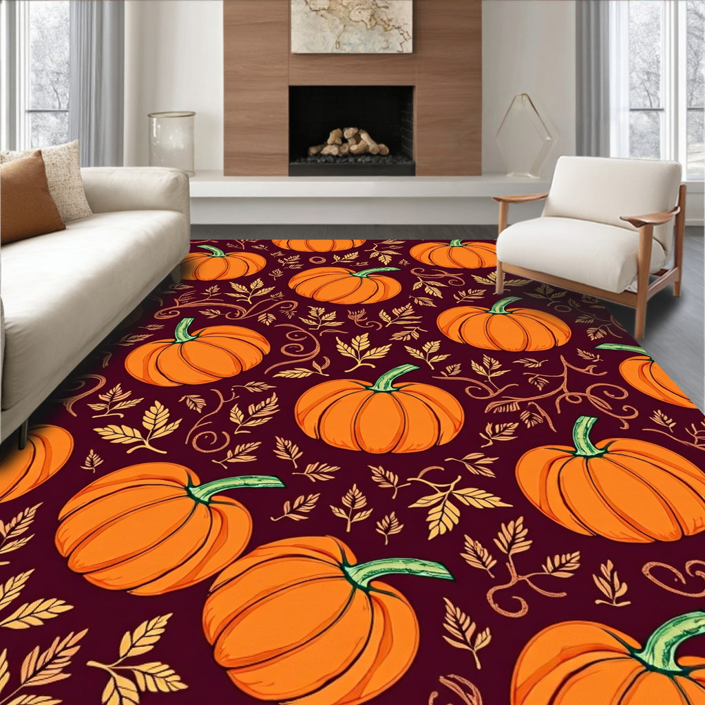 Autumn Pumpkin Patch Foliage Rug