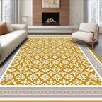 Golden White Floral Lattice Rug