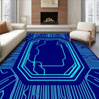 Electric Blue Circuit Board Rug