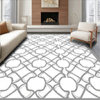 Gray Intertwined Abstract Geometric Rug