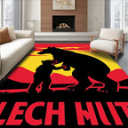Bold Black Bear Cub Sunset Rug