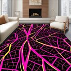 Vibrant Pink Yellow Vein Diagram Rug