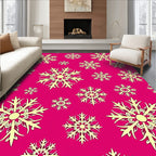 Bright Pink Snowflake Imprint Rug