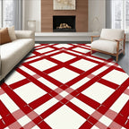 Red Lattice Intersecting Lines Rug