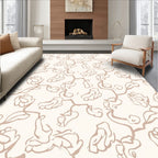 Beige Floral Sketch Vine Rug