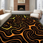 Lava Flow Abstract Swirl Rug