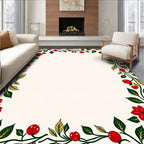 Red Cherry FloralVine Border Rug