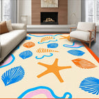Coastal Summer Shell Starfish Whimsy Rug