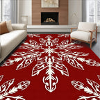 Crimson Snowflake Medallion Repeat Rug