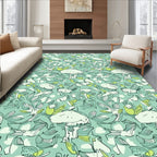 Whimsical Teal Organic Contour Flow Rug