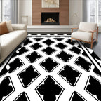 Monochrome Quatrefoil Diamond Lattice Rug