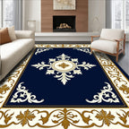 Elegant Ivory Gold Floral Medallion Rug
