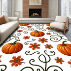 Autumn Pumpkin Swirl Foliage Rug