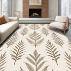 Earthy Brown Fern Leaf Harmony Rug