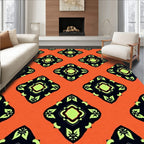Spiced Orange Black Medallion Accents Rug