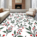 Red Berry Branch Garland Repeating Rug