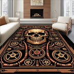 Steampunk Skull Copper Mechanism Rug