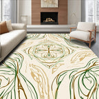 Earthy Abstract Floral Scroll Rug
