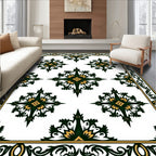 Green and Gold Starburst Frame Rug