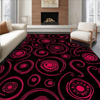 Crimson Swirl Eye Abstract Rug
