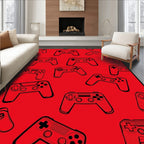 Retro Red Game Controller Collage Rug