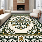 Elegant Cream Floral Sunburst Rug