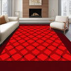Crimson Lattice Bloom Medallion Rug
