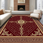 Crimson Gold Ornate Paisley Medallion Rug