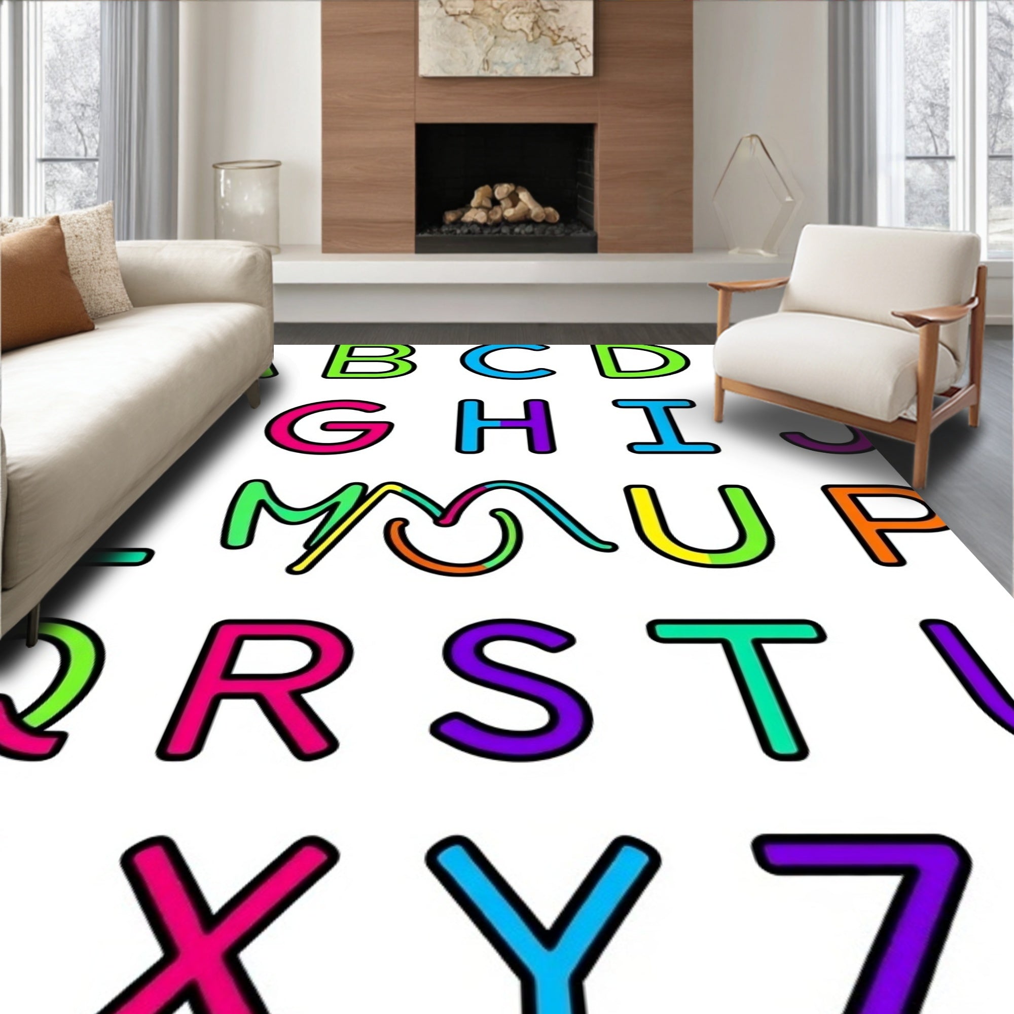 Alphabet Colors Bold Letters Rug