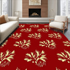 Crimson Branches Leafy Vine Rug
