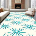 Turquoise Starburst Cream Backdrop Rug
