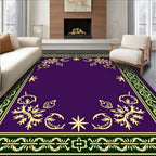 Rich Plum Gold Ornate Filigree Rug