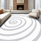 Subtle Gray Spiral Abstract Rug