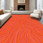 Groovy Orange And Pink Sunburst Rug