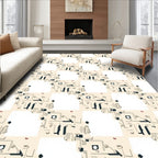 Abstract Face Line Art Overlay Rug