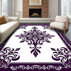 Deep Plum Floral Mandala Medallion Rug