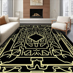 Art Deco Geometric Yellow Diamond Outline Rug