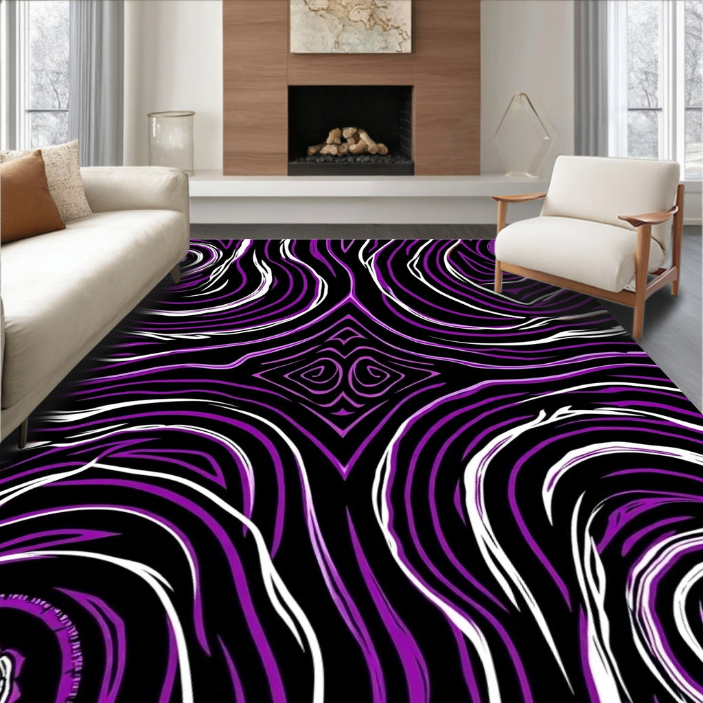 Vibrant Purple Swirl Energy Rug