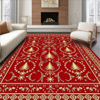 Crimson And Gold Tree Medallion Rug