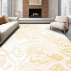 Cream Swirl Floral Abstract Rug