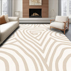Minimalist Beige Abstract Contour Rug