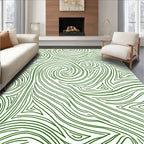 Emerald Green Swirling Lines Rug