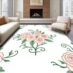Soft Pink Rose Bouquet Garland Rug