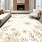 Cream Daisy Border Botanical Accent Rug