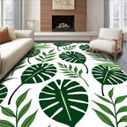 Green Tropical Leaf Collection Rug