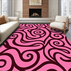 Vibrant Pink Swirl Abstract Rug
