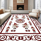 Crimson Elf Characters Whimsical Borders Rug